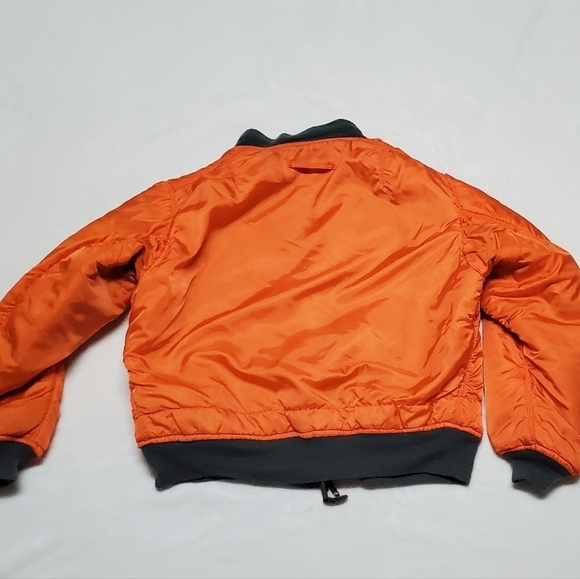 VINTAGE 80s US Army Green Orange Reversible Flyers Jacket Flight Jacket Airforce - Picture 14 of 16